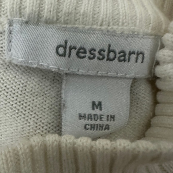 188 Dress-barn | EUC Cream Ribbed Mock Neck Sweater (Size M) - Picture 6 of 13